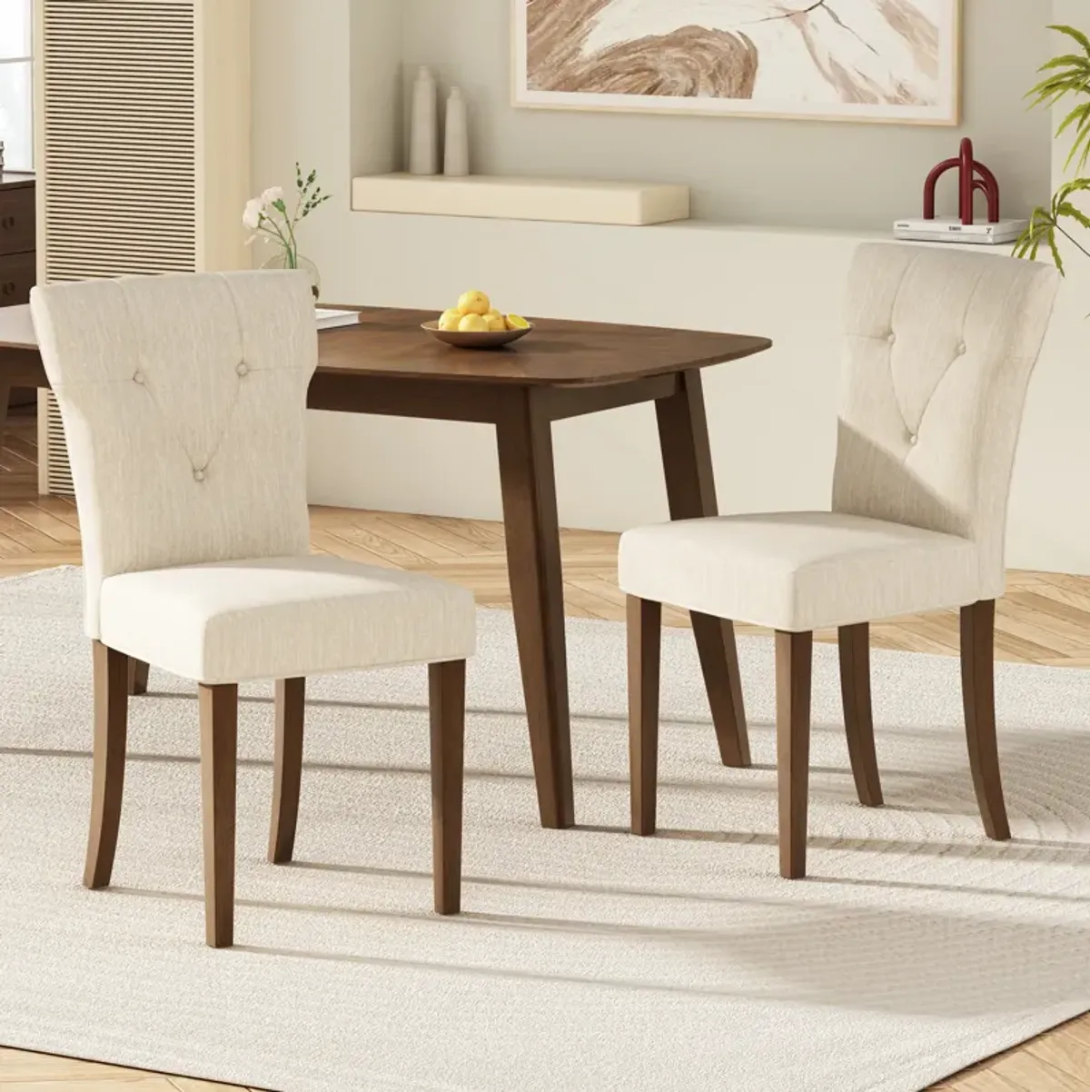 Merax Modern Wood Dining Table Chairs Set of 7