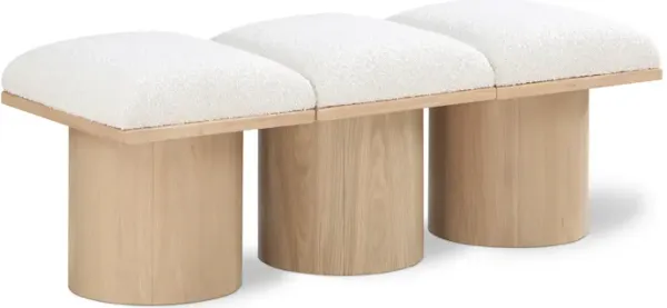 Meridian Furniture Pavilion Cream Boucle Fabric Bench