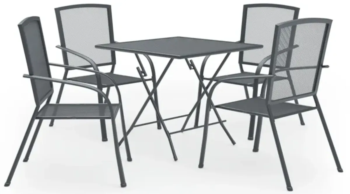 vidaXL 5 Piece Garden Dining Set Steel Anthracite