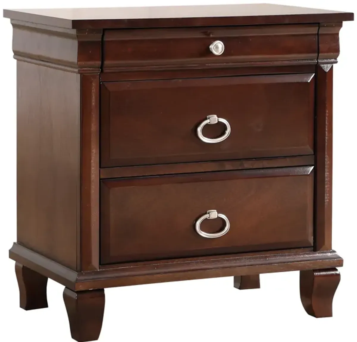 Triton 3-Drawer Cappuccino Nightstand (27 in. H x 17 in. W x 26 in. D)