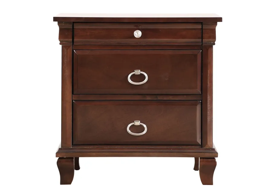 Triton 3-Drawer Cappuccino Nightstand (27 in. H x 17 in. W x 26 in. D)