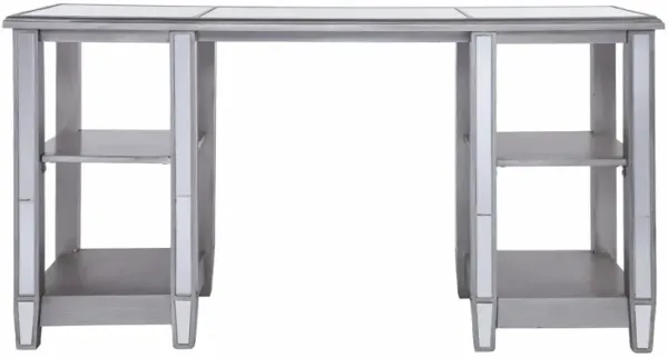 Elegant Mirrored Desk with Drawers for Bedroom or Workspace Organization