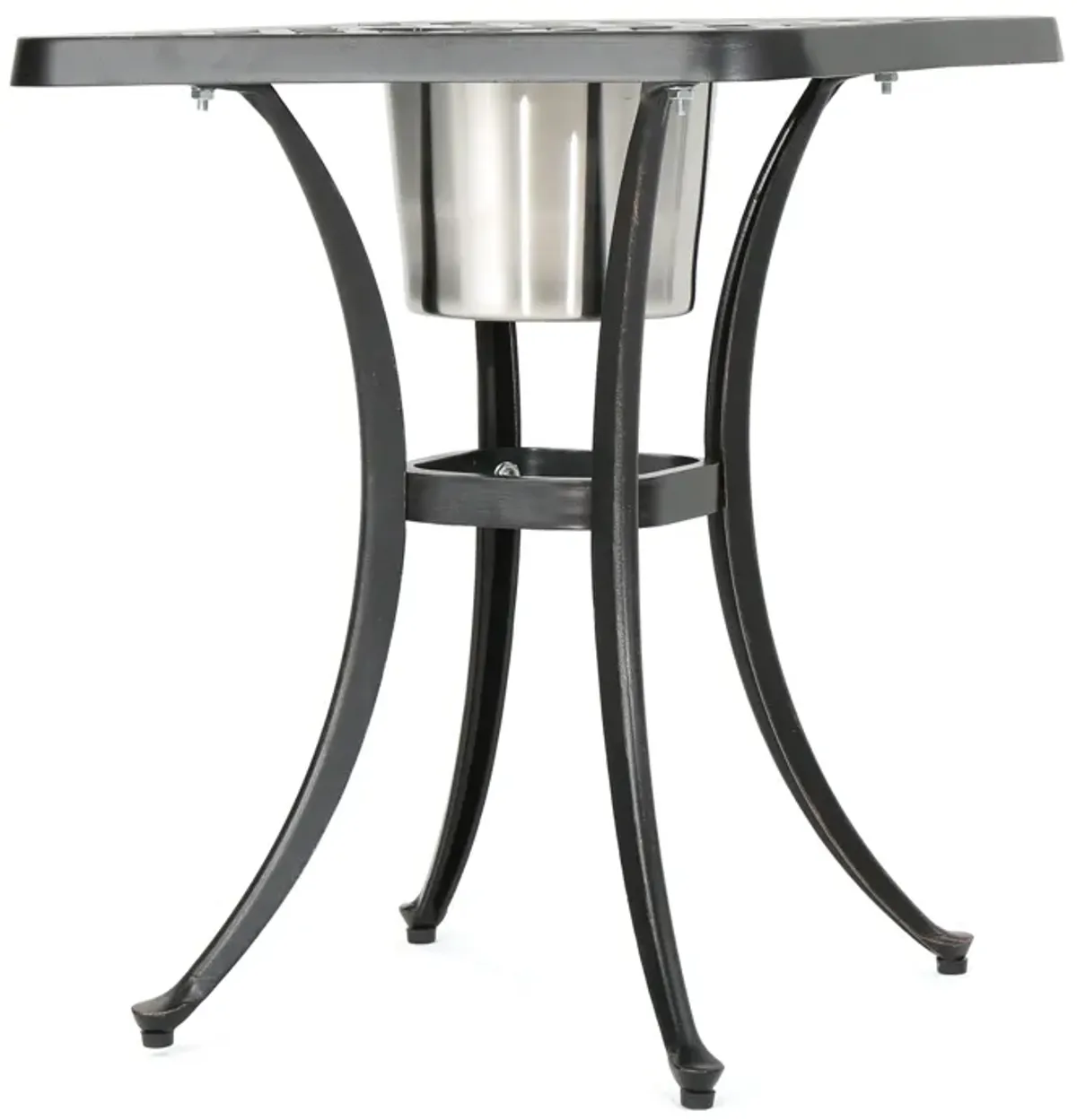 Cast Aluminum Bistro Table with Ice Bucket for Summer Dining