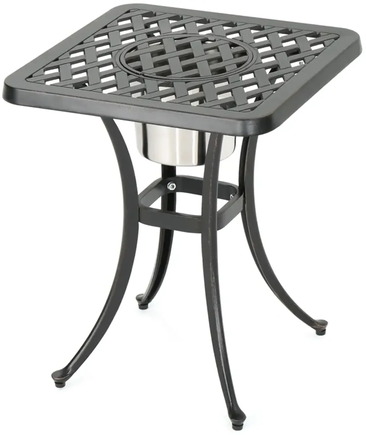 Cast Aluminum Bistro Table with Ice Bucket for Summer Dining