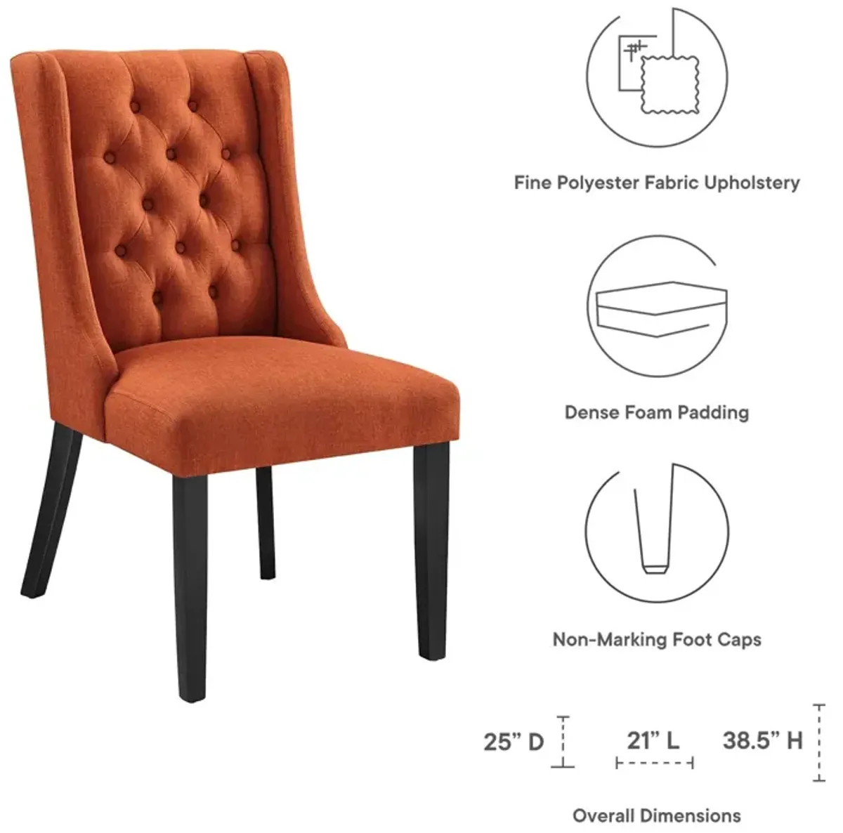 Baronet Button Tufted Fabric Dining Chair