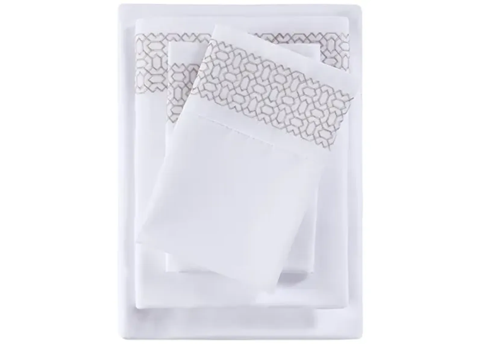 Gracie Mills Luca 4-Peice Embroidered Soft Brushed Microfiber Sheet Set