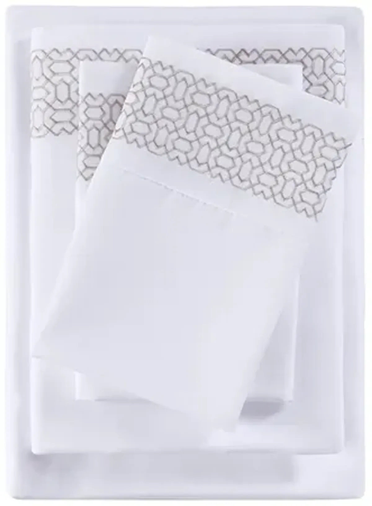 Gracie Mills Luca 4-Peice Embroidered Soft Brushed Microfiber Sheet Set