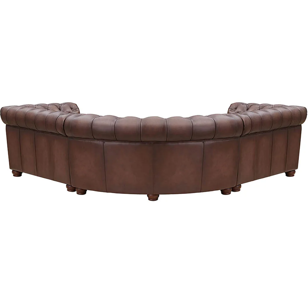 Aliso Top Grain Leather Symmetrical Chesterfield Sectional