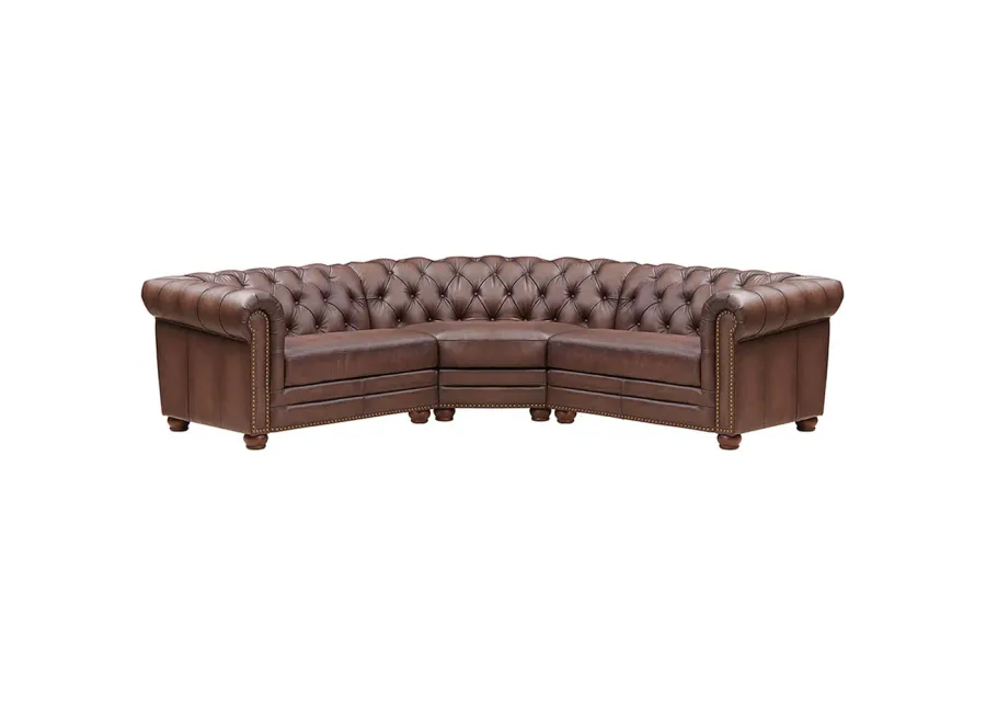 Aliso Top Grain Leather Symmetrical Chesterfield Sectional