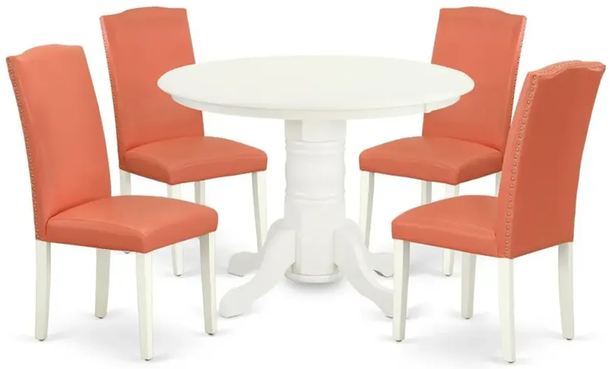 Dining Room Set Linen White, SHEN5-LWH-78