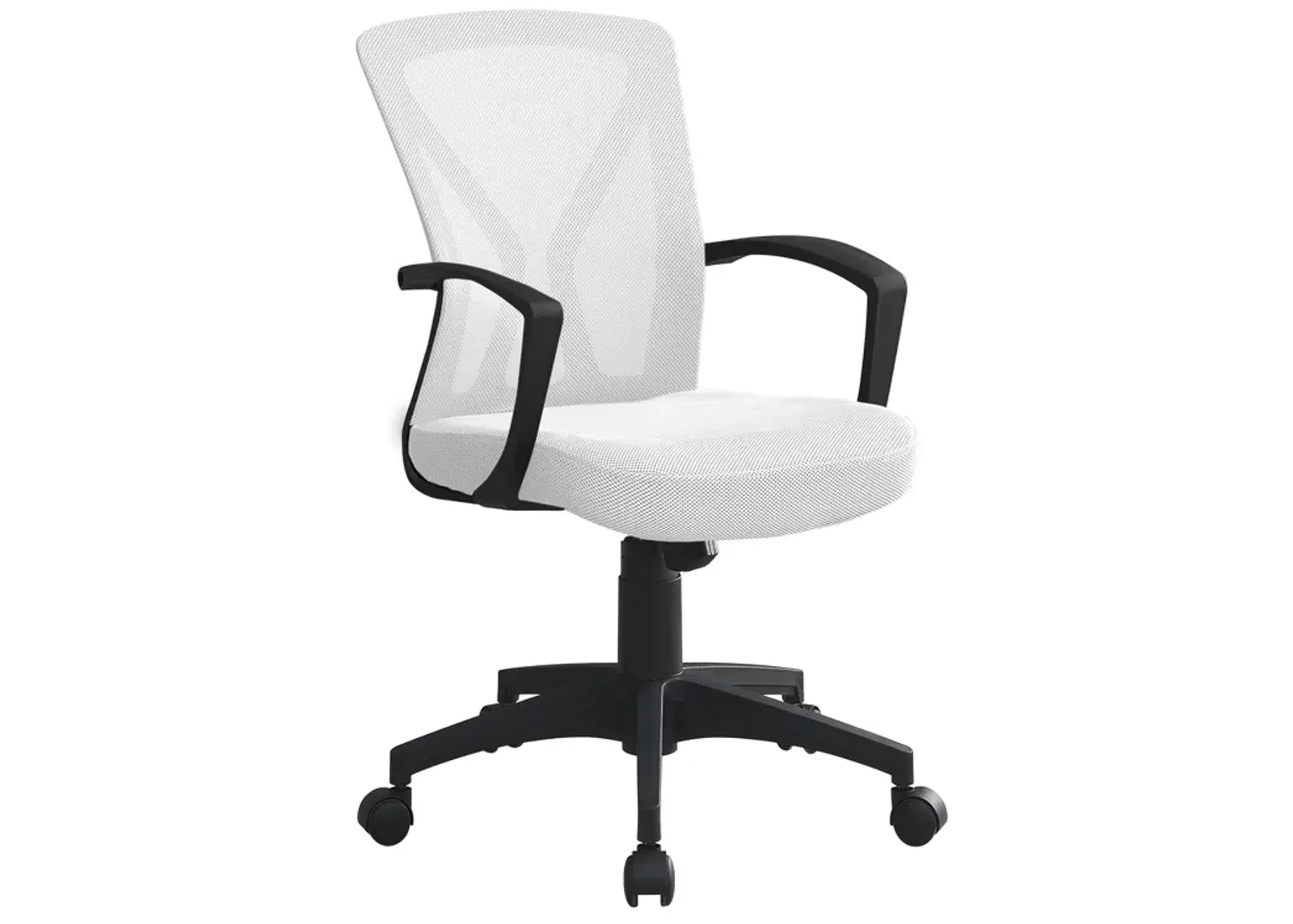 Monarch Specialties I 7341 Office Chair, Adjustable Height, Swivel, Ergonomic, Armrests, Computer Desk, Work, Metal, Fabric, White, Black, Contemporary, Modern