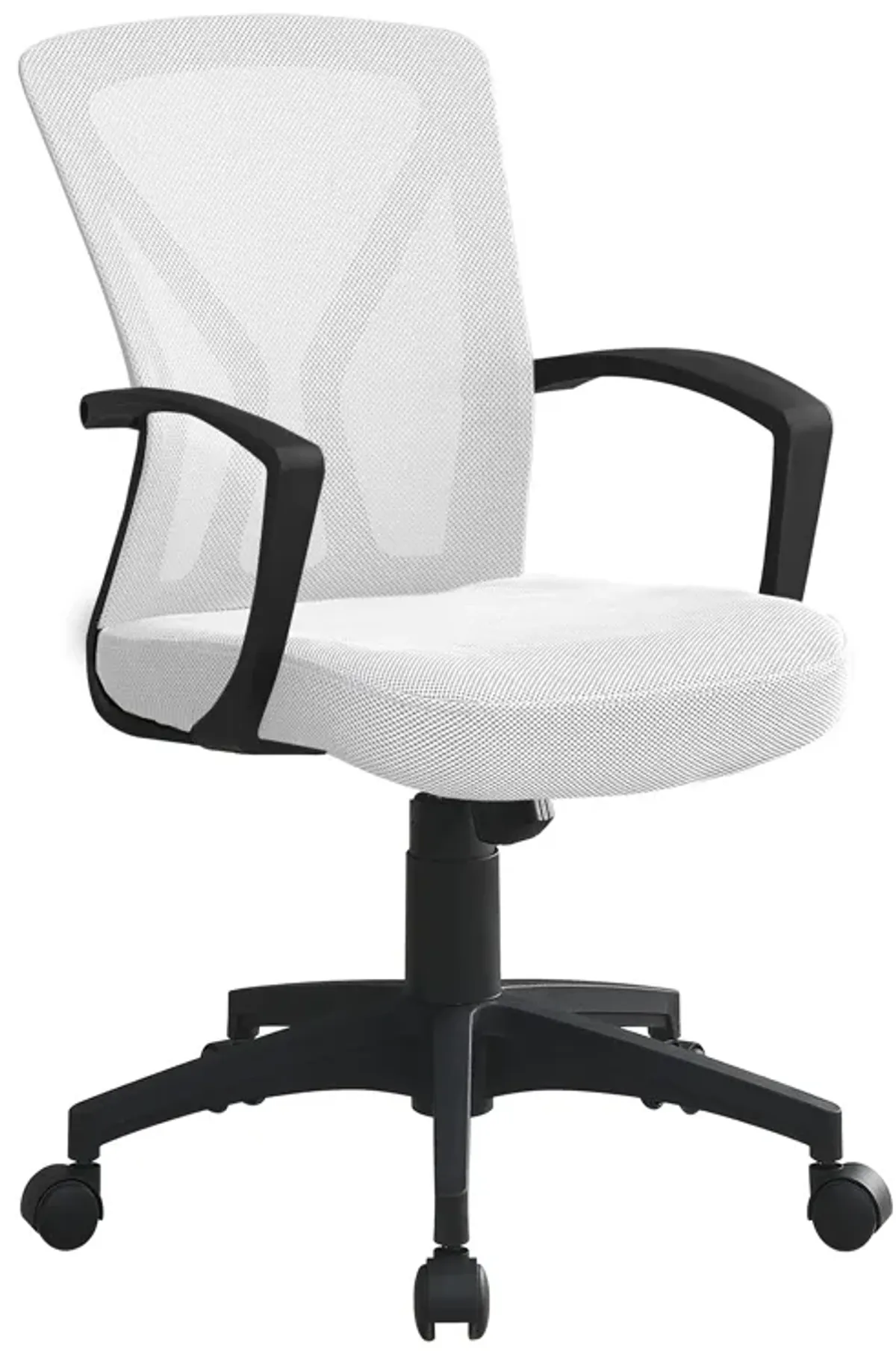 Monarch Specialties I 7341 Office Chair, Adjustable Height, Swivel, Ergonomic, Armrests, Computer Desk, Work, Metal, Fabric, White, Black, Contemporary, Modern