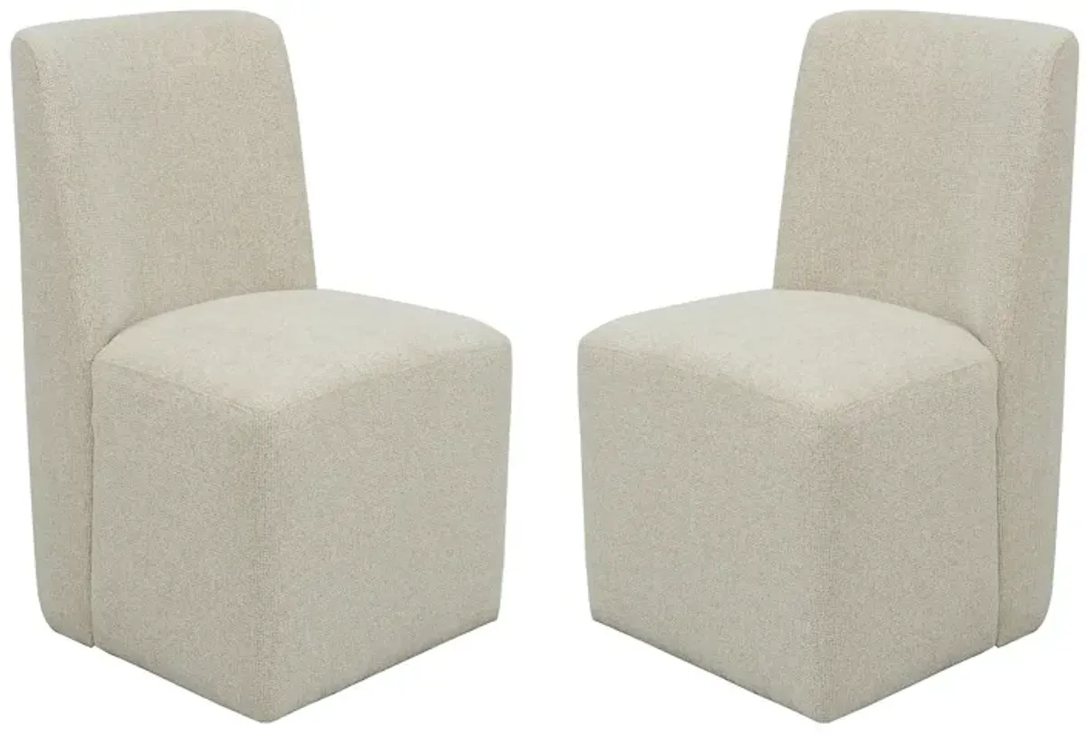 Waterfall Off-White Pair of Upholstered Dining Chairs