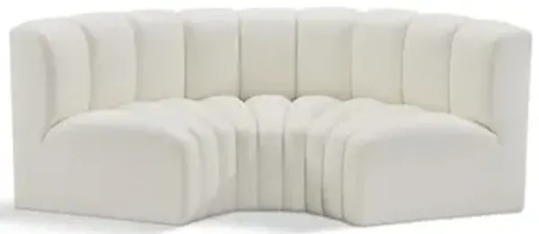 Meridian Furniture Arc Cream Vegan Leather Modular Sofa