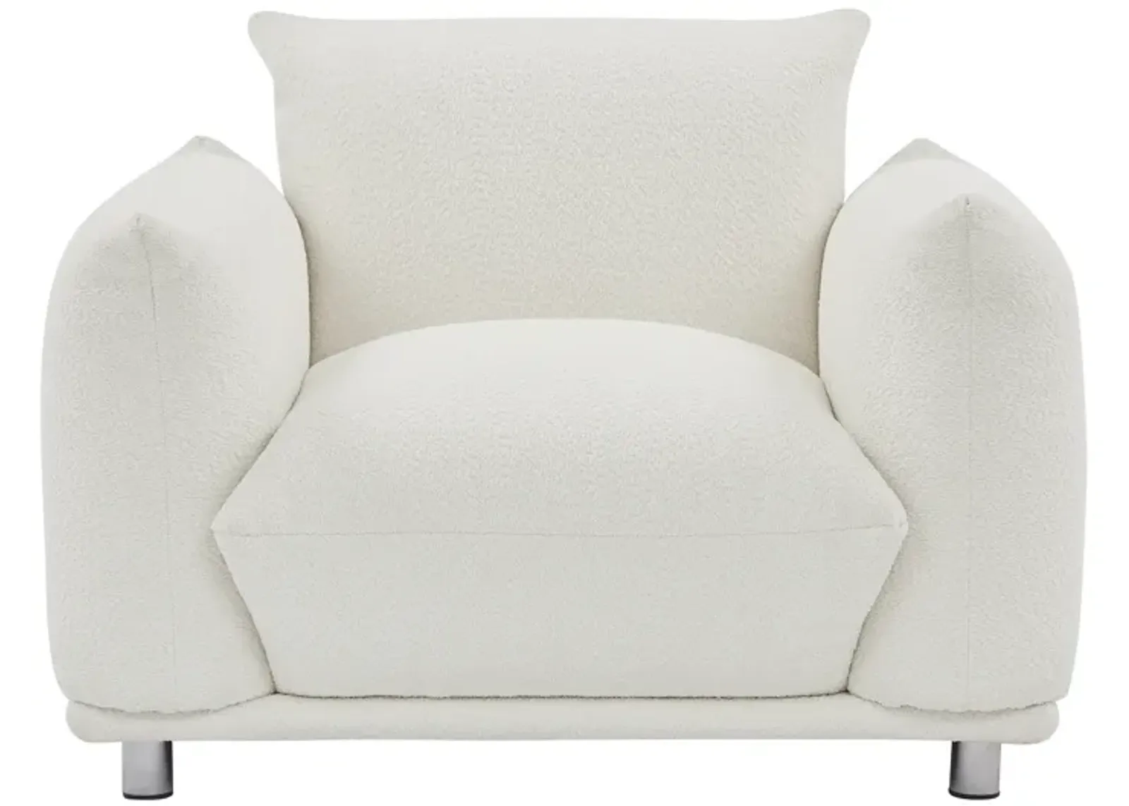 Sherpa Accent Chair Single Sofa 42"W Accent Chair For Bedroom Living Room Apartment, White