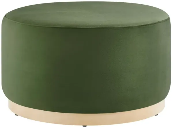 Tilden Large 29" Round Performance Velvet Upholstered Ottoman