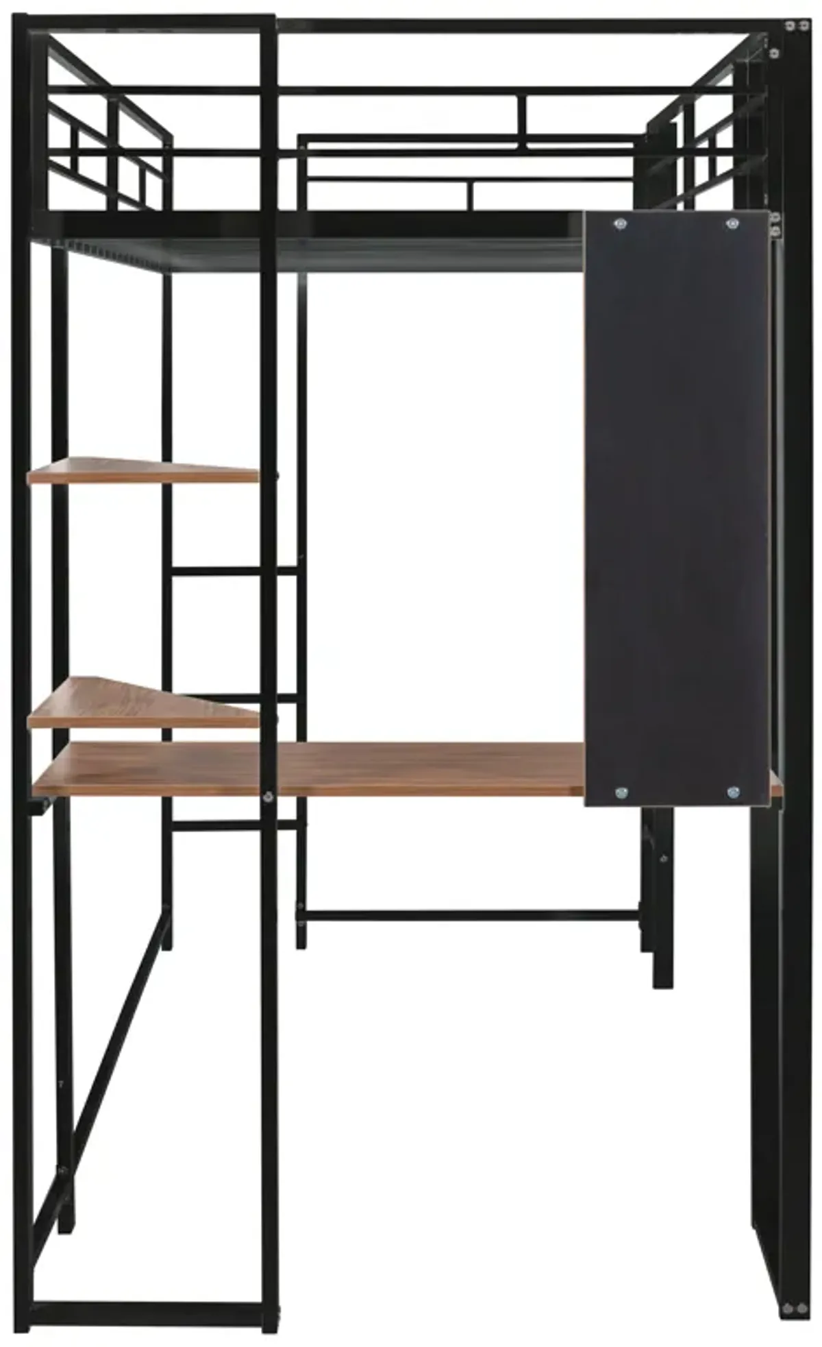 Merax Loft Bed Frame with 2 Built-in Ladders