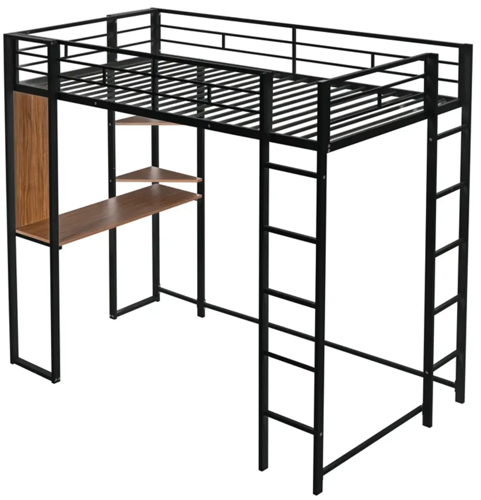 Merax Loft Bed Frame with 2 Built-in Ladders