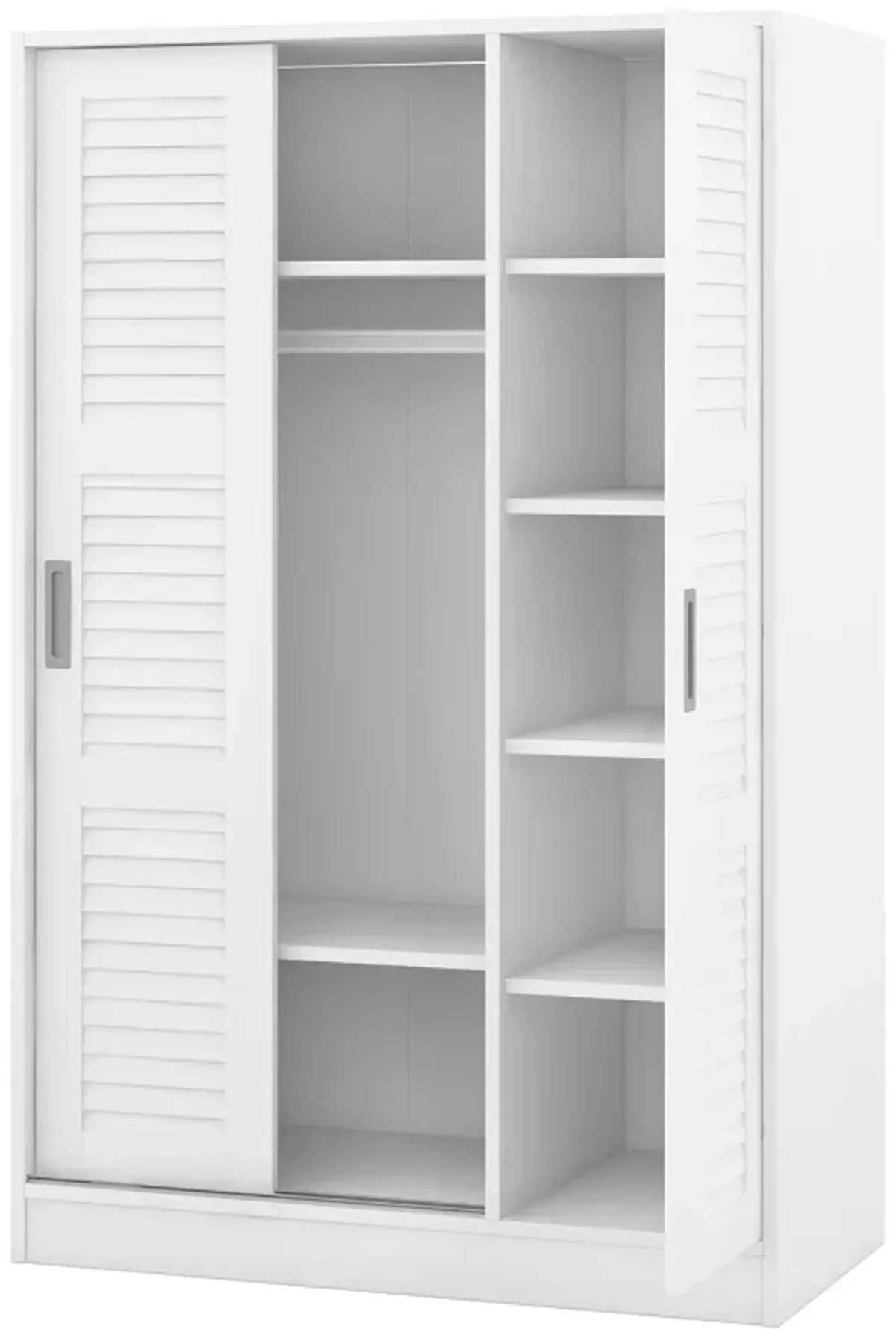 Merax Modern 3-Door Shutter Wardrobe with Shelves