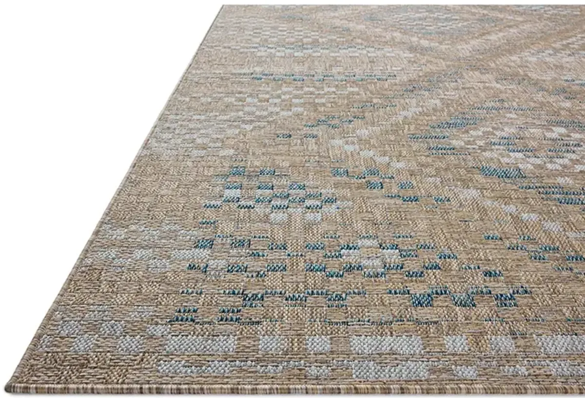 Topanga Natural/Aqua 7'10" x 10' Area Rug by Amber Lewis x Loloi