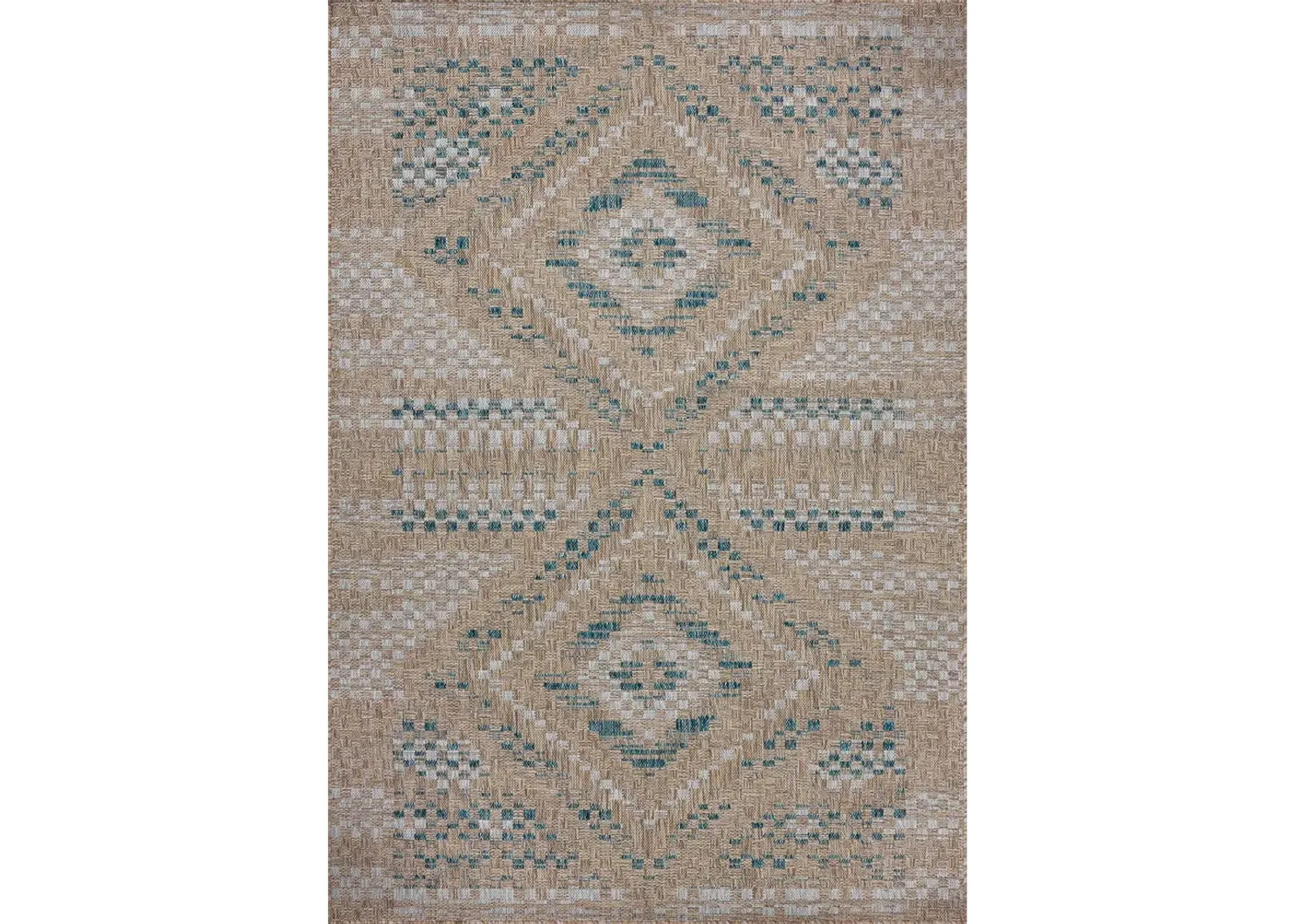 Topanga Natural/Aqua 7'10" x 10' Area Rug by Amber Lewis x Loloi