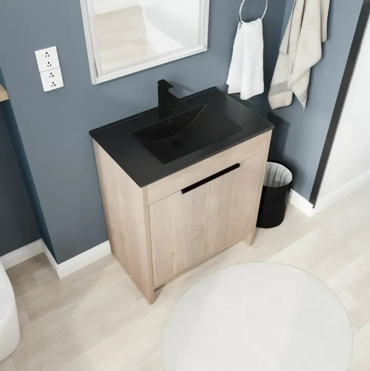 30 Inch Bathroom Vanity Plywood With 2 Drawers