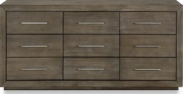 Melbourne Nine Drawer Dresser in Dark Pine