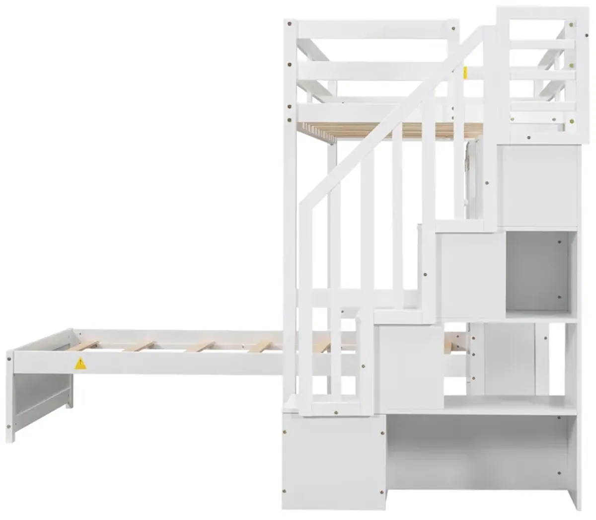 Merax Loft Bed with Built-in Desk and Staircase