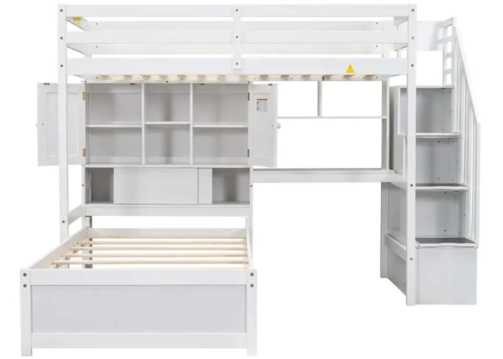 Merax Loft Bed with Built-in Desk and Staircase