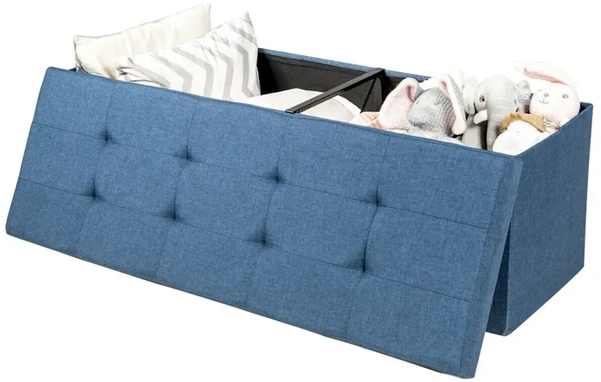 Fabric Folding Storage with Divider Bed End Bench