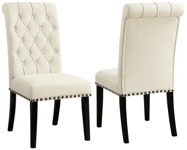Alana Fabric Upholstered Dining Side Chair Beige (Set of 2)