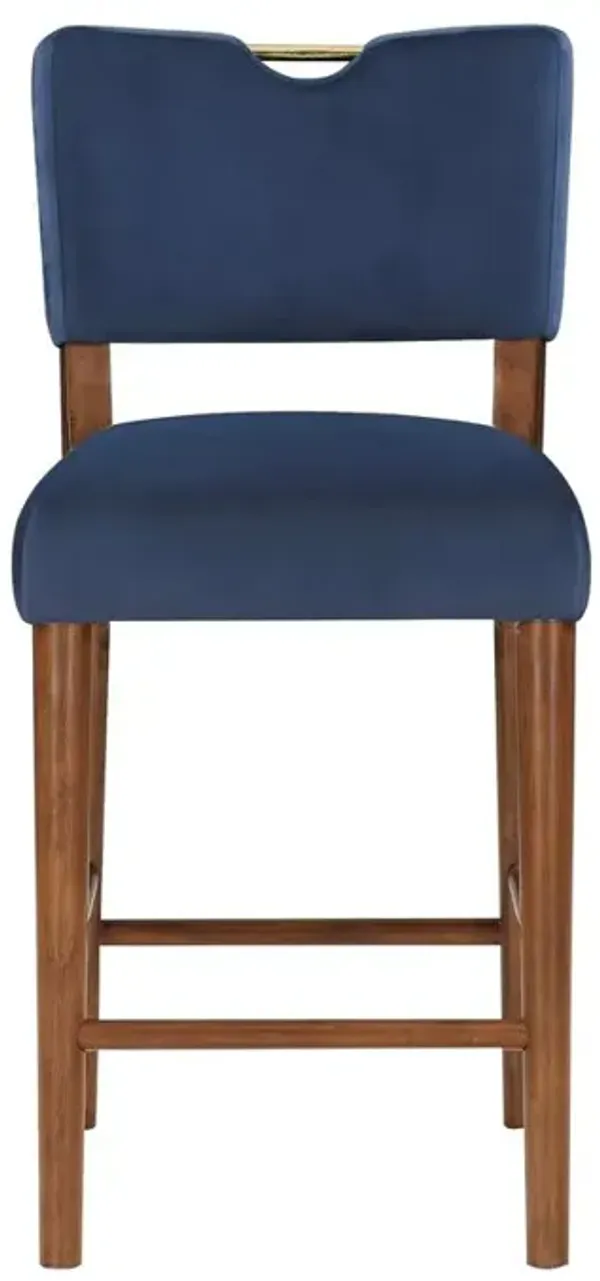 Comfort Pointe Bonito Navy Blue Velvet Counter Height Stool