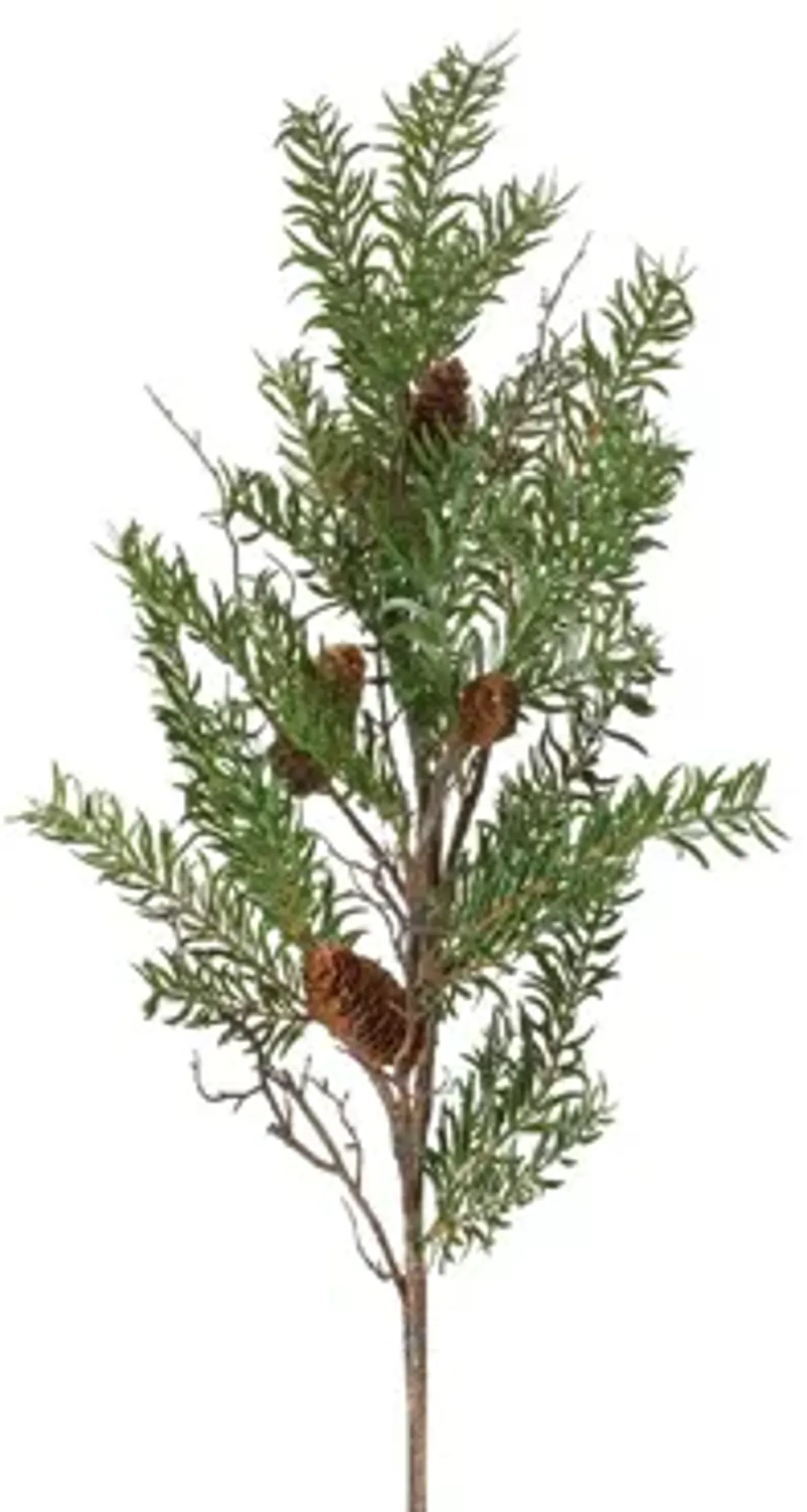 2 Pine Sprays – Plastic Holiday Decor for Christmas, Home, and Winter Mantel Display