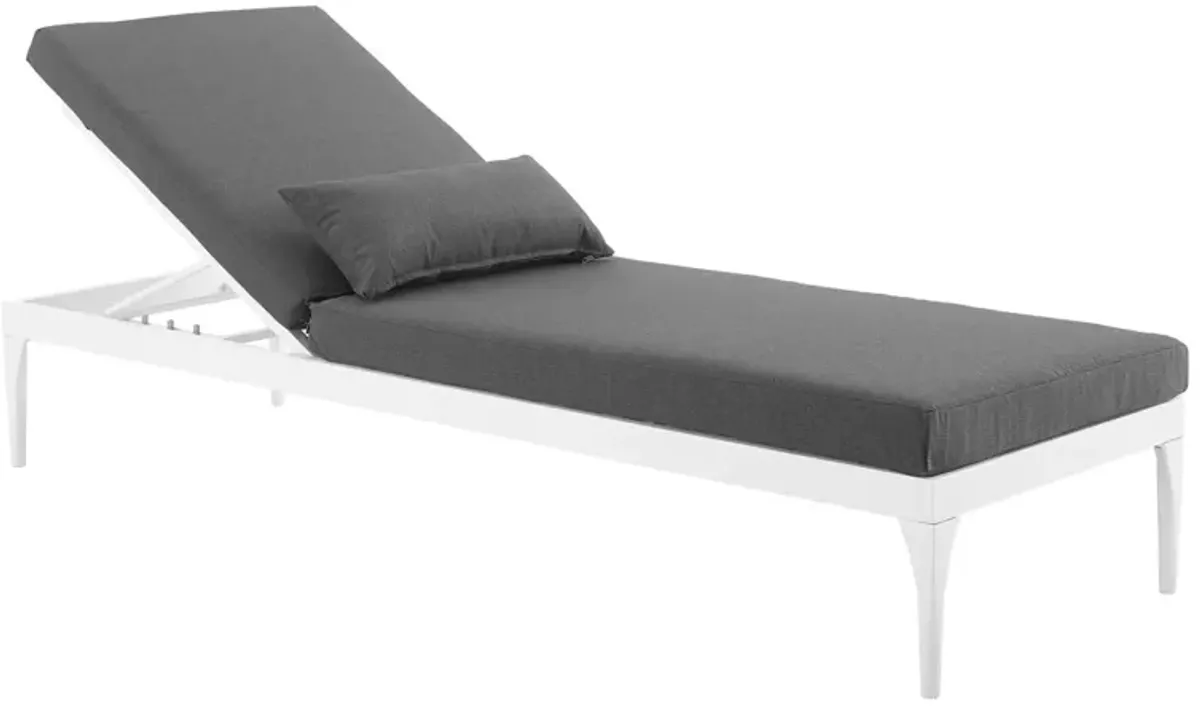 Perspective Cushion Outdoor Patio Chaise Lounge Chair - White Charcoal