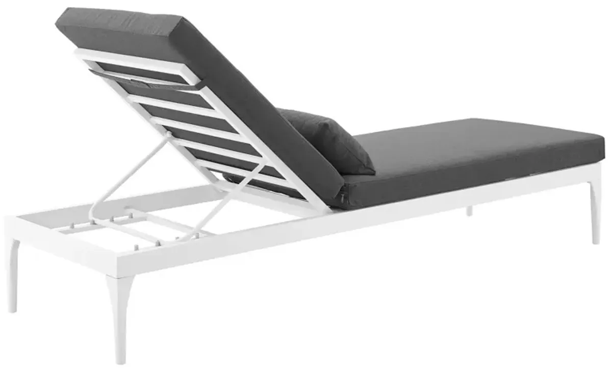 Perspective Cushion Outdoor Patio Chaise Lounge Chair - White Charcoal