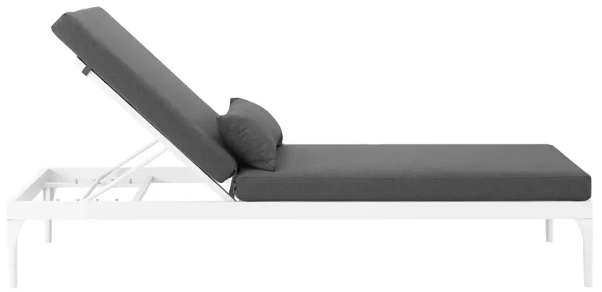 Perspective Cushion Outdoor Patio Chaise Lounge Chair - White Charcoal