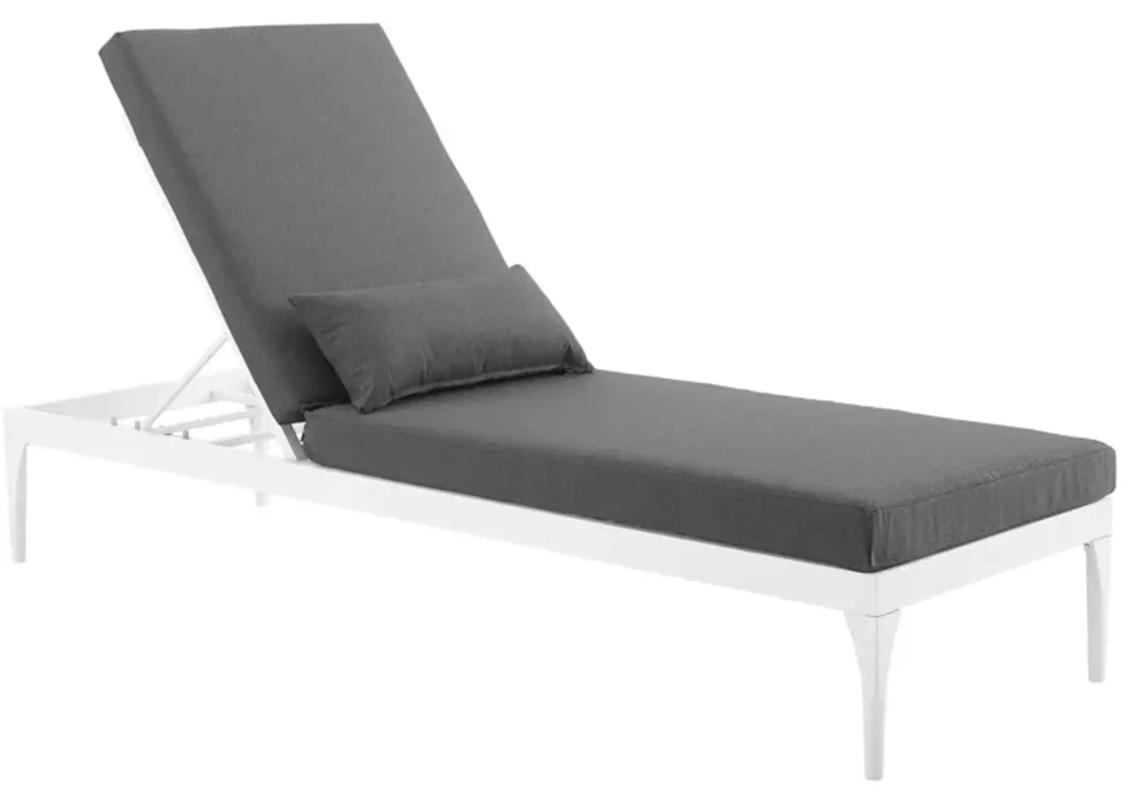 Perspective Cushion Outdoor Patio Chaise Lounge Chair - White Charcoal