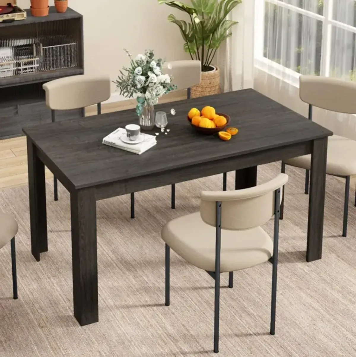 Hivvago 63 Inch Rectangular Modern Dining Kitchen Table