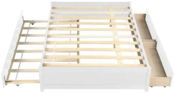 Bed with Twin Trundle and Two Storage Drawers for Extra Space