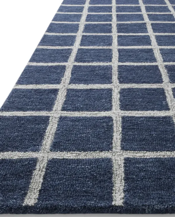 Polly POL-05 Navy / Silver 2''3" x 3''9" Rug by Chris Loves Julia