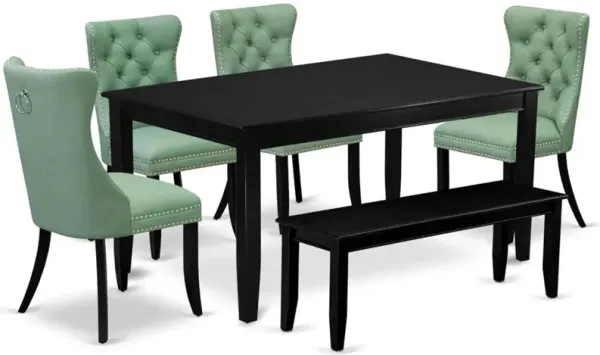 6 Piece Dining Room Set Consists of a Rectangle Solid Wood Table