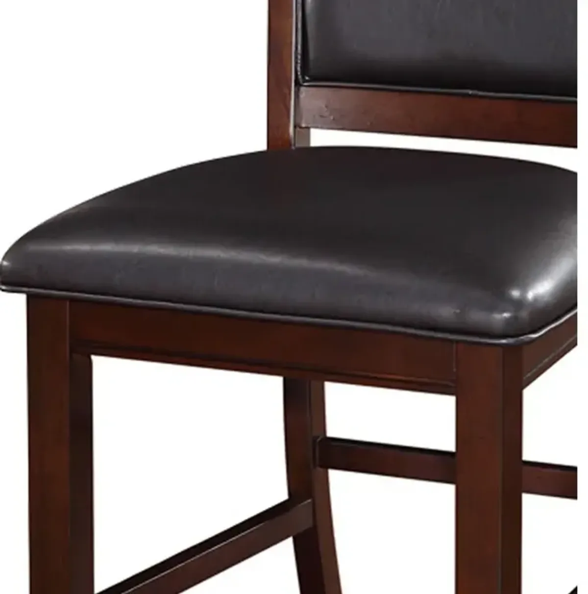 Wooden Armless High Chair, Espresso Brown & Black, Set of 2 - Benzara