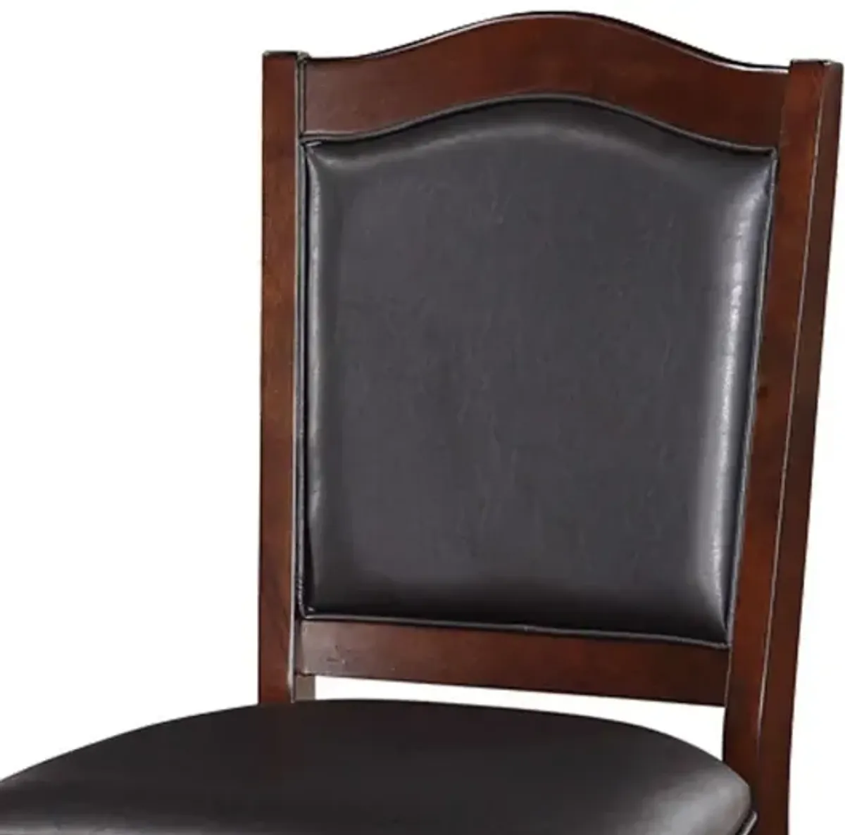 Wooden Armless High Chair, Espresso Brown & Black, Set of 2 - Benzara