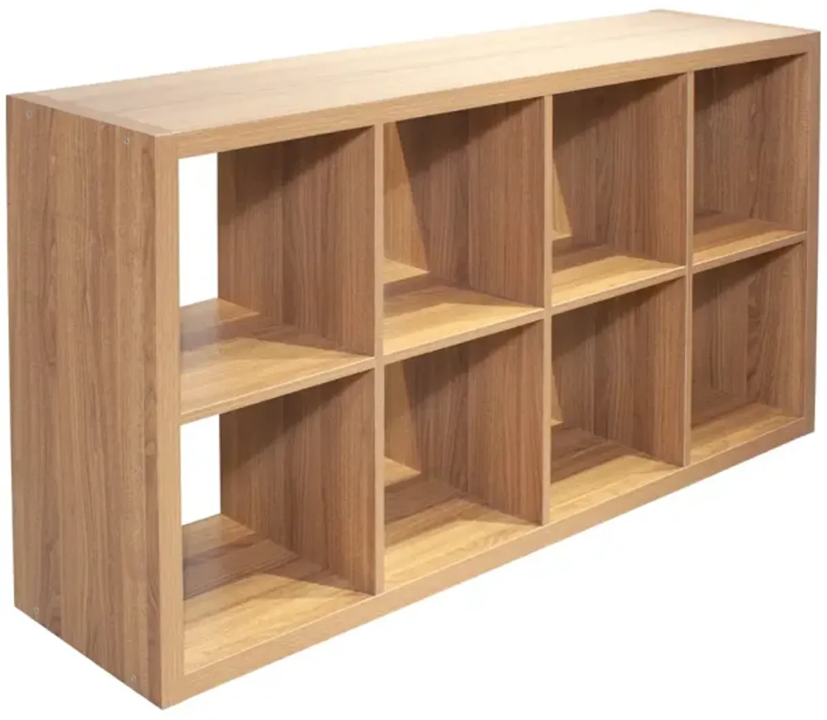 8-Cube Organizer Storage Bookcase, Walnut Color