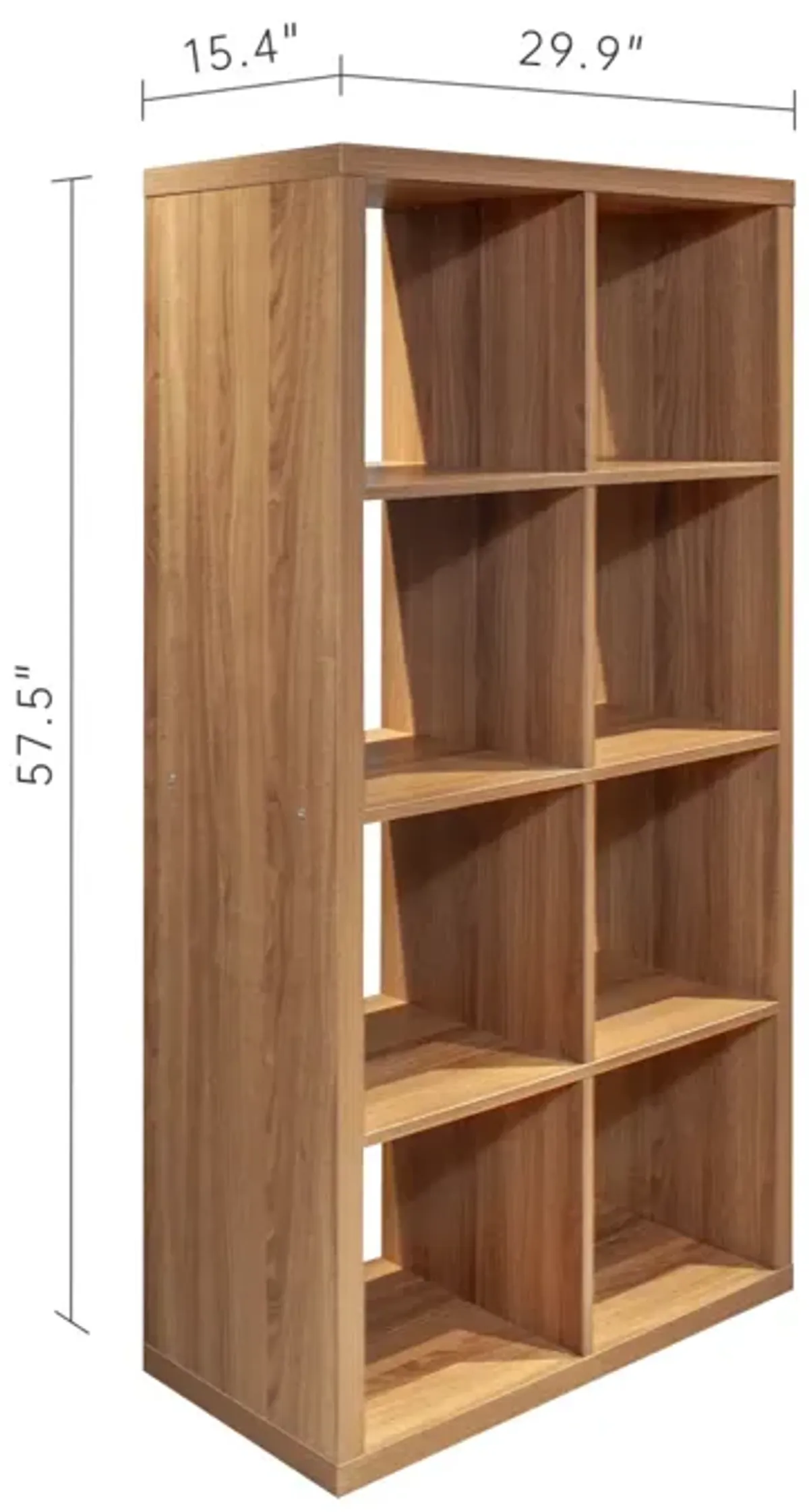 8-Cube Organizer Storage Bookcase, Walnut Color