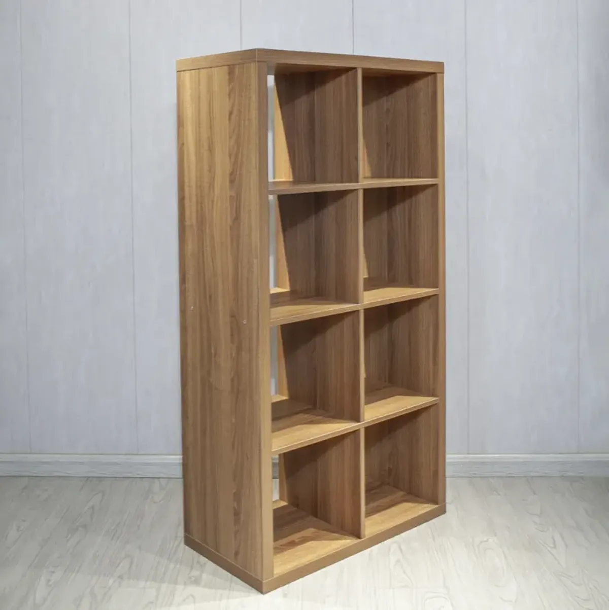 8-Cube Organizer Storage Bookcase, Walnut Color