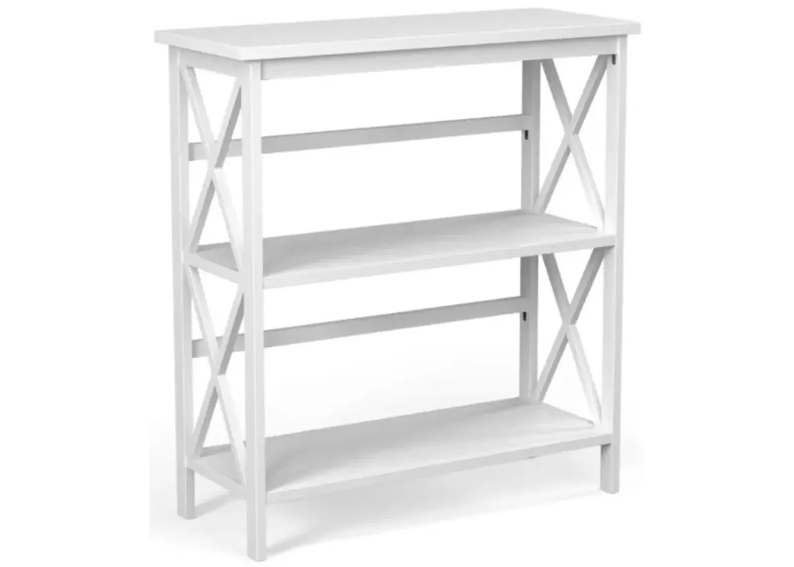 Hivvago 3-Tier Wooden Multi-Functional X-Design Etagere Storage Bookshelf