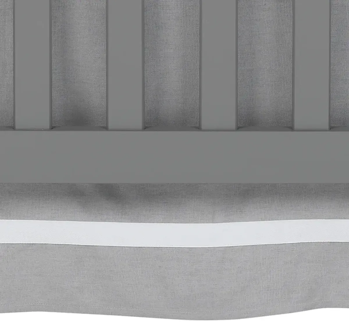 Lambs & Ivy Signature Gray Linen with White Trim 4-Sided Crib Skirt