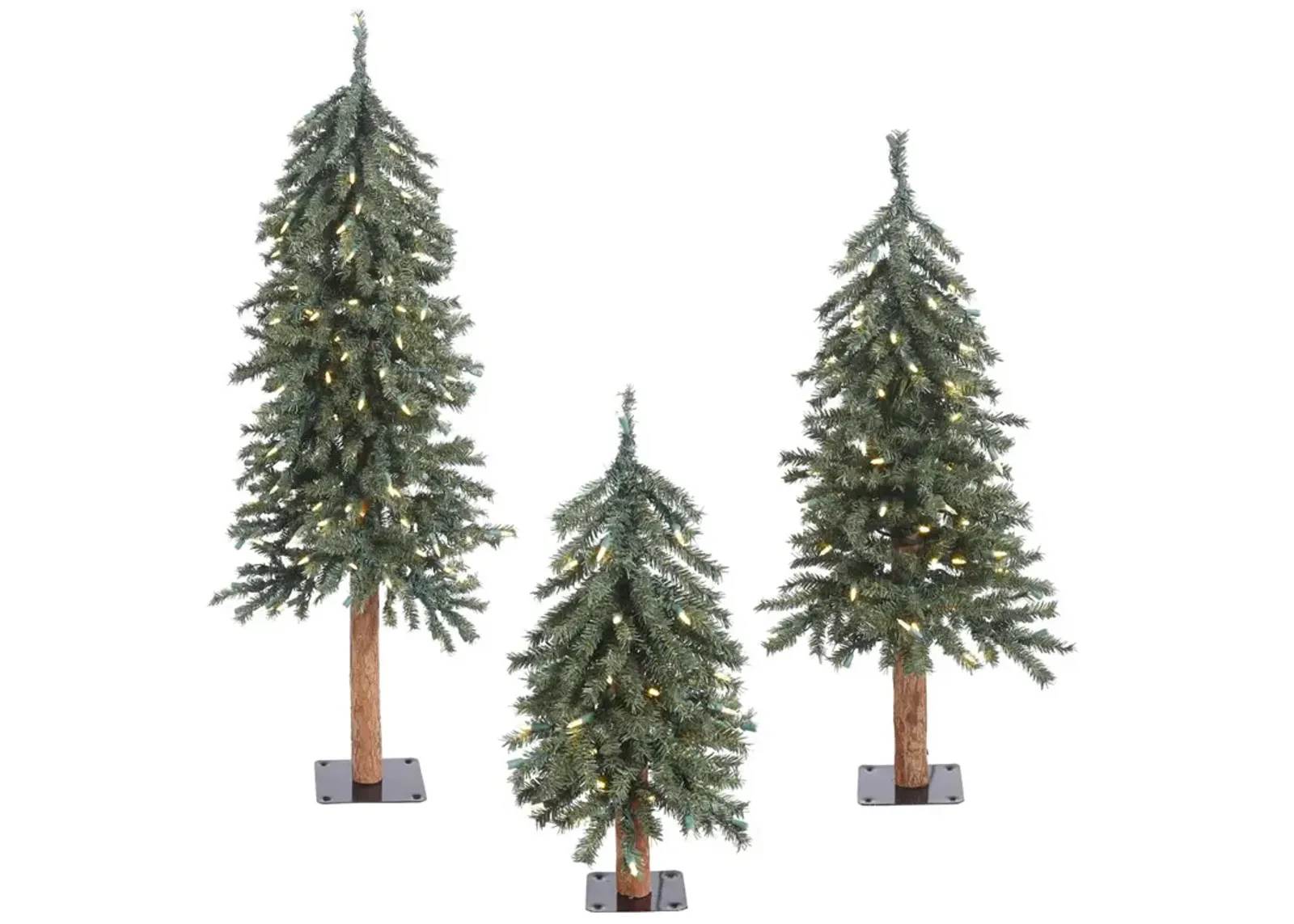 Vickerman  Natural Bark Dura-Lit Alpine Tree with Warm White LED Lights - 2 3 & 4 ft.