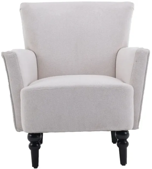 Armchair Modern Accent Sofa Chair With Linen Surface, Leisure Chair With Solide Wood Feet
